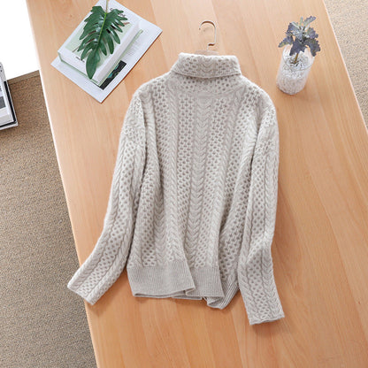 Chiara Relaxed Fit Turtleneck Sweater | Cable Knit Sweater