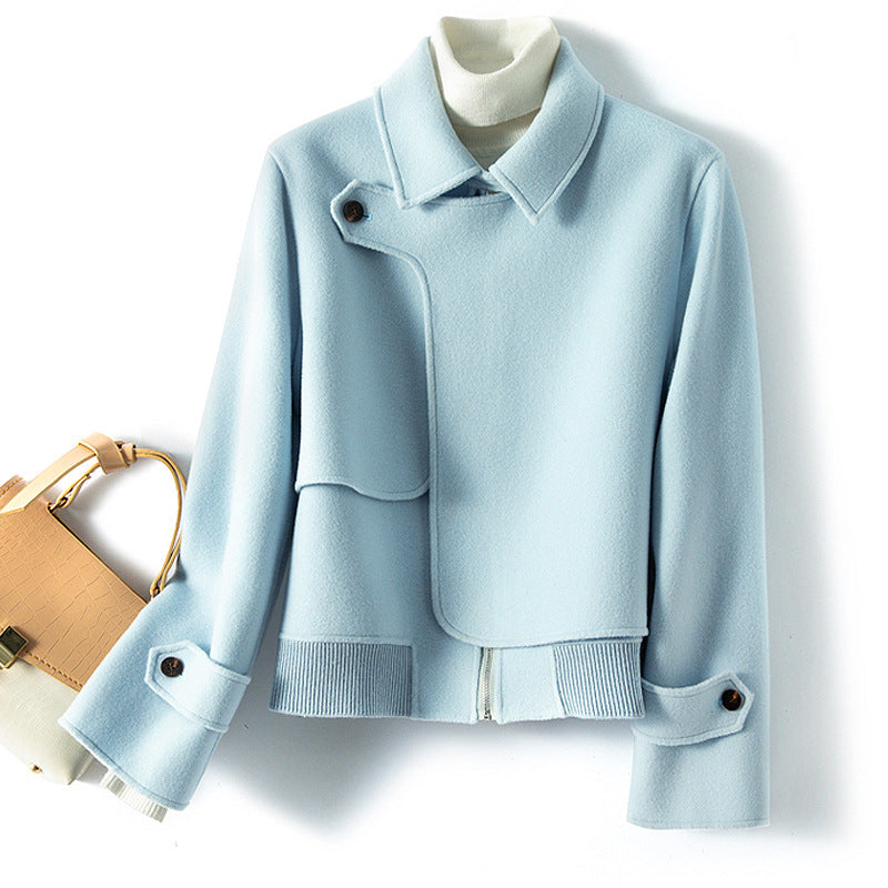 Beatrice Wool Relaxed Fit Short Coat | Collared Short Coat