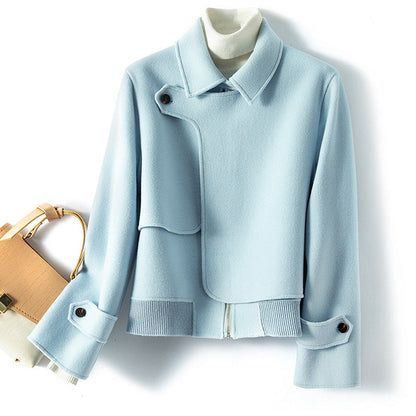 Beatrice Wool Relaxed Fit Short Coat | Collared Short Coat