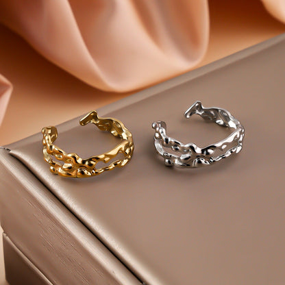 Giorgia Adjustable Ring | Molten Textured Ring