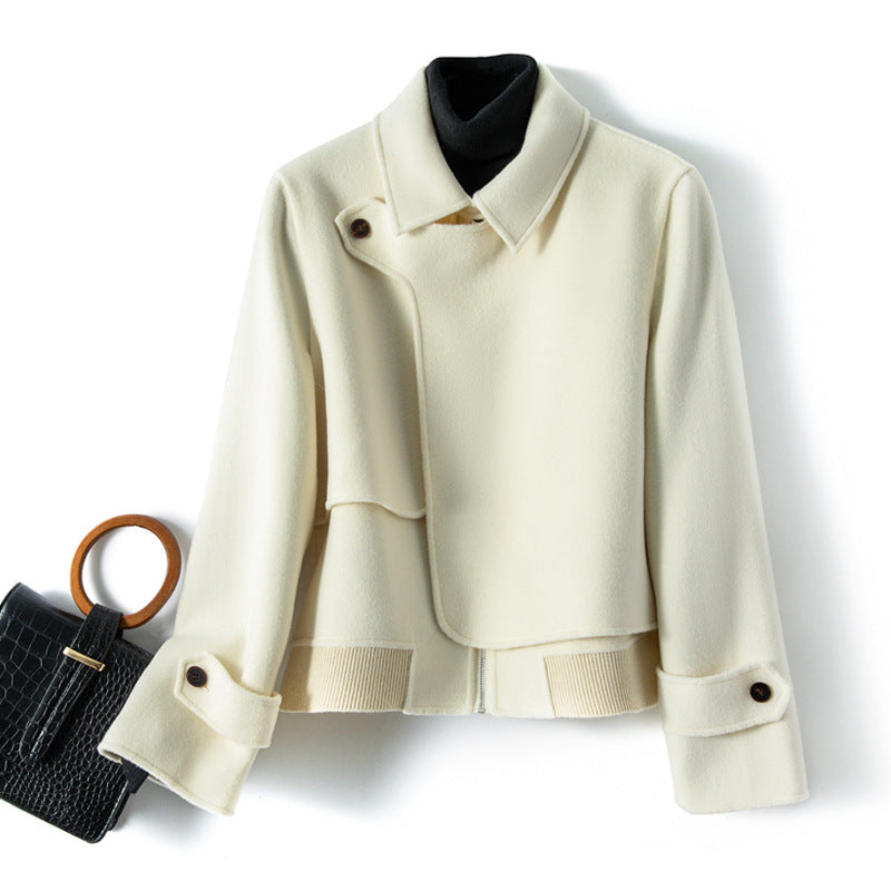 Beatrice Wool Relaxed Fit Short Coat | Collared Short Coat