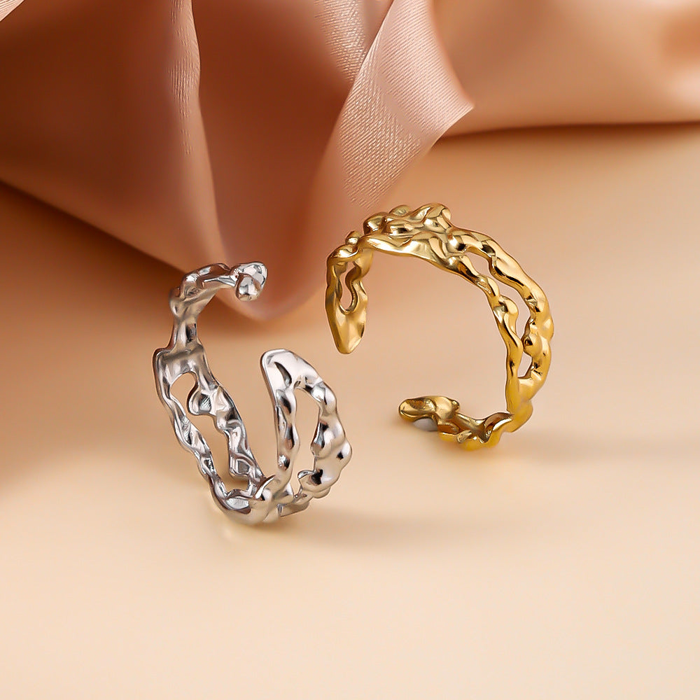 Giorgia Adjustable Ring | Molten Textured Ring