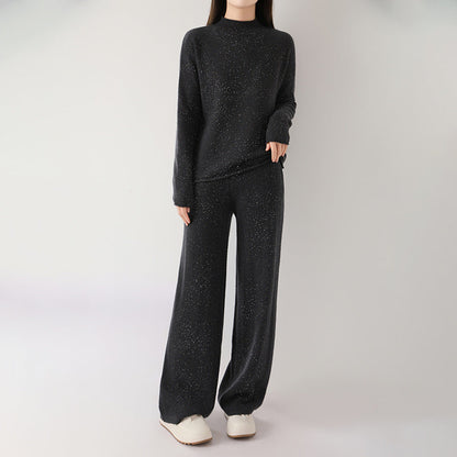 Alice Two-Piece Set | Mock Neck Sweater, Wide-Leg Trousers Set