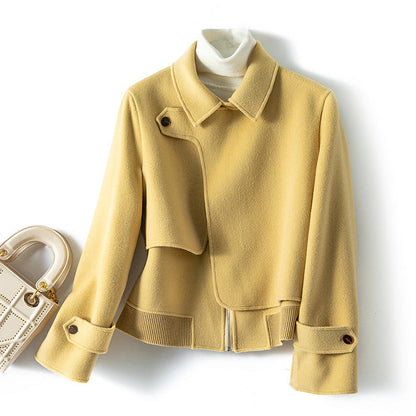 Beatrice Wool Relaxed Fit Short Coat | Collared Short Coat