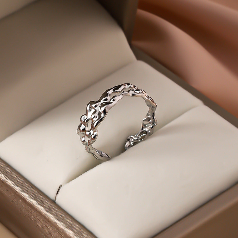 Giorgia Adjustable Ring | Molten Textured Ring