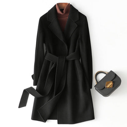 Beatrice Wool Relaxed Fit Coat | Belted, Knee-Length Coat