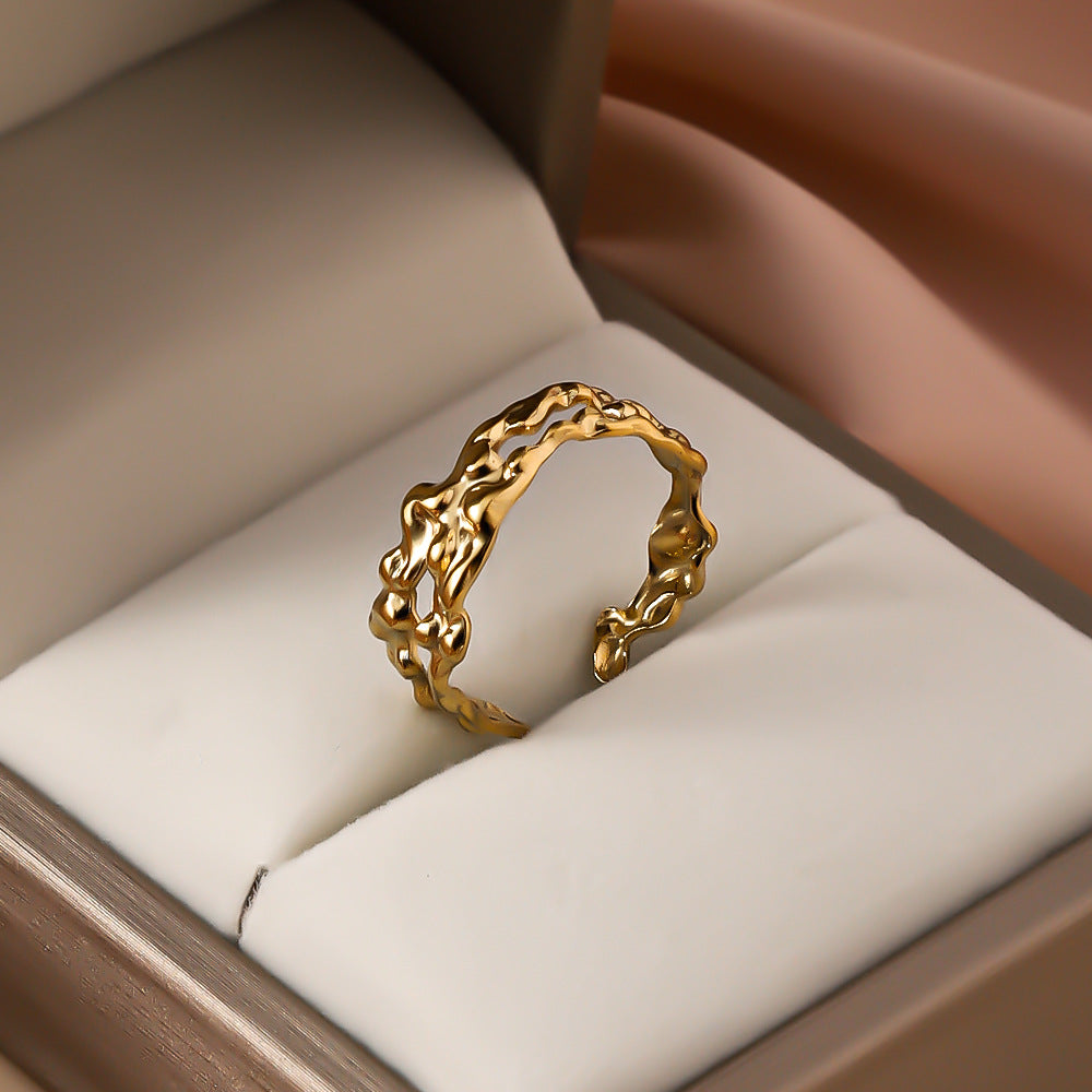 Giorgia Adjustable Ring | Molten Textured Ring