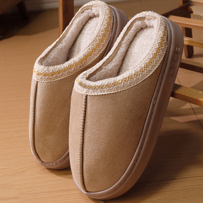 Giulia Fleece Slippers | Embroidered Trim Slippers