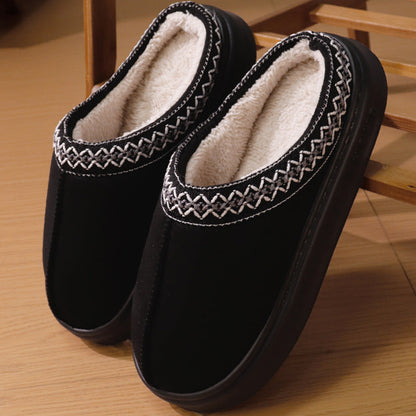 Giulia Fleece Slippers | Embroidered Trim Slippers
