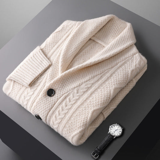 Tommy Shawl Collar Cardigan | Cable Knit, Button Front Cardigan