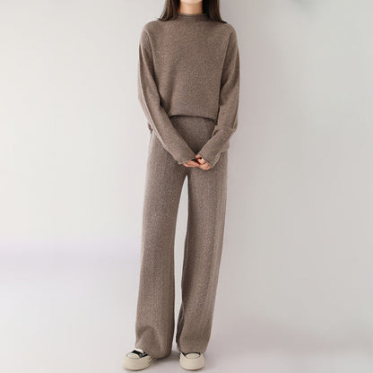 Alice Two-Piece Set | Mock Neck Sweater, Wide-Leg Trousers Set