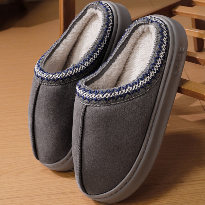 Giulia Fleece Slippers | Embroidered Trim Slippers