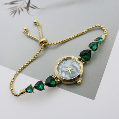 Martina Gemstone Bracelet Watch | Slider Chain Bracelet Watch