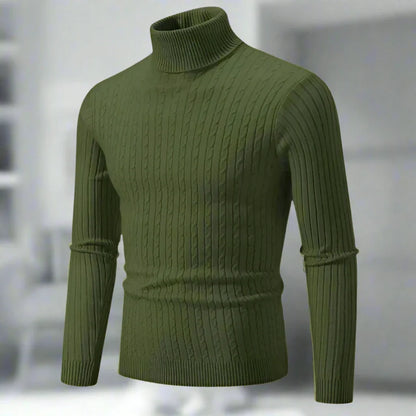 Herregenser – Høyhalset Kabelstrikk – Slim Fit – Myk og Varm – Langermet
