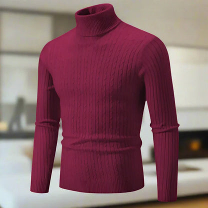 Herregenser – Høyhalset Kabelstrikk – Slim Fit – Myk og Varm – Langermet