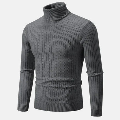 Herregenser – Høyhalset Kabelstrikk – Slim Fit – Myk og Varm – Langermet