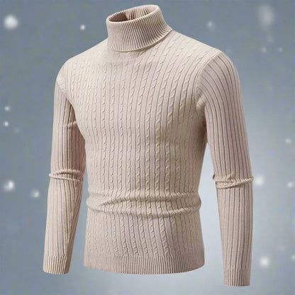 Herregenser – Høyhalset Kabelstrikk – Slim Fit – Myk og Varm – Langermet