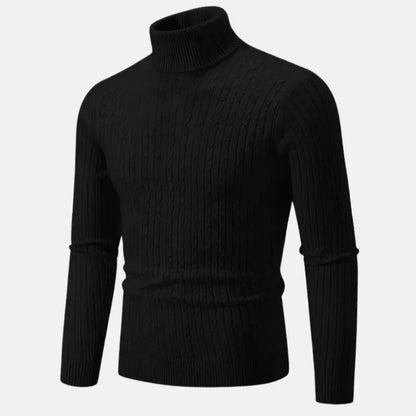 Herregenser – Høyhalset Kabelstrikk – Slim Fit – Myk og Varm – Langermet