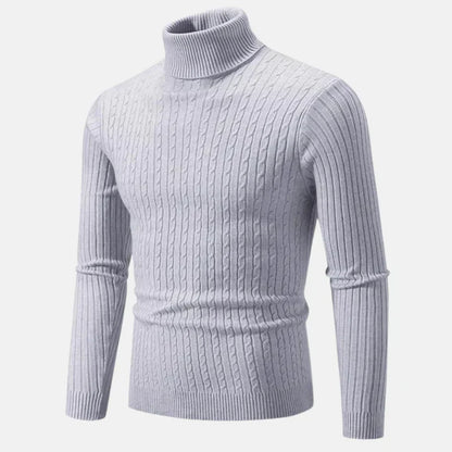 Herregenser – Høyhalset Kabelstrikk – Slim Fit – Myk og Varm – Langermet