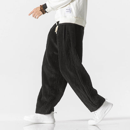 David Relaxed Fit Pants | Elastic Waist Full-Length Pants