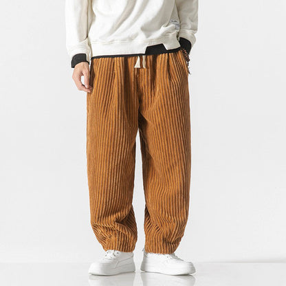 David Relaxed Fit Pants | Elastic Waist Full-Length Pants