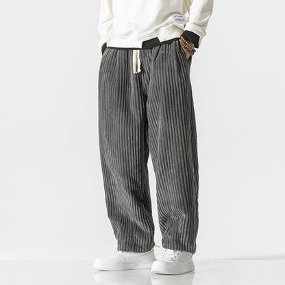 David Relaxed Fit Pants | Elastic Waist Full-Length Pants