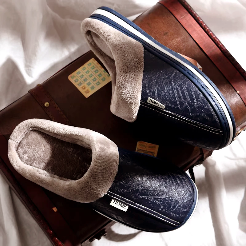 Riccardo Leather Slippers | Plush Lining Slippers