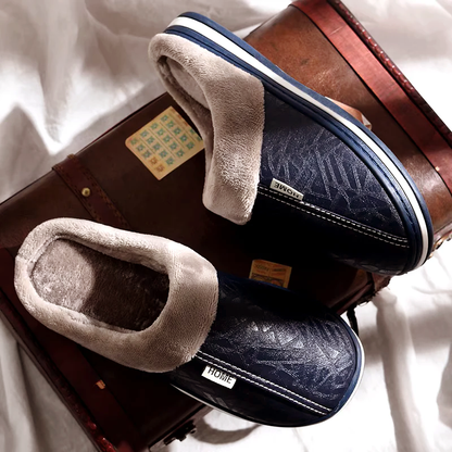 Riccardo Leather Slippers | Plush Lining Slippers