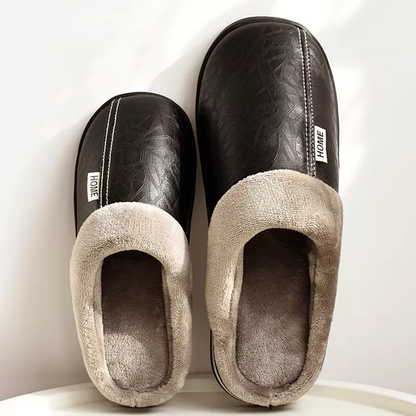 Riccardo Leather Slippers | Plush Lining Slippers