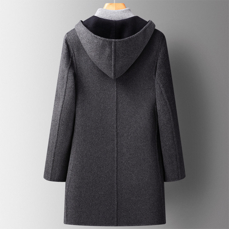 Francesco Hooded Coat | Reversible Patch Pockets Coat