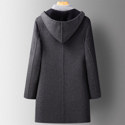 Francesco Hooded Coat | Reversible Patch Pockets Coat