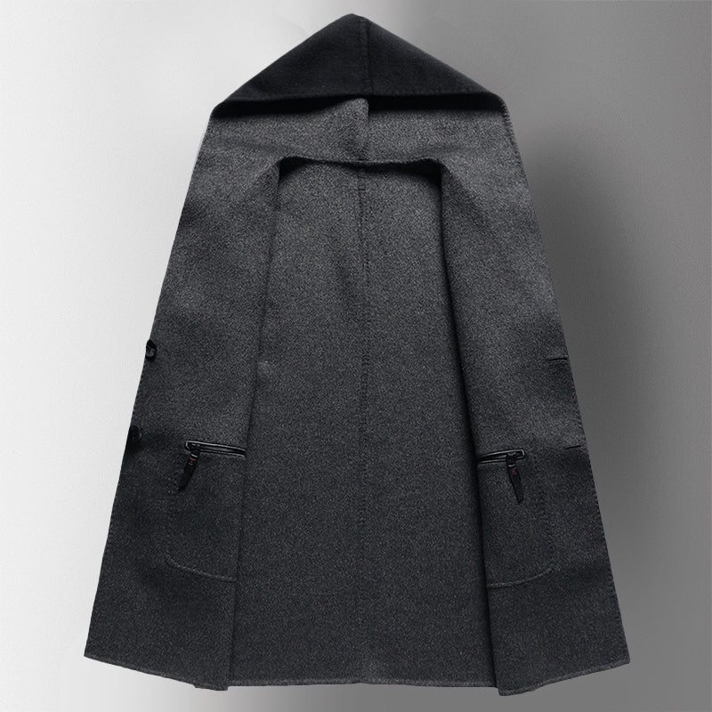 Francesco Hooded Coat | Reversible Patch Pockets Coat