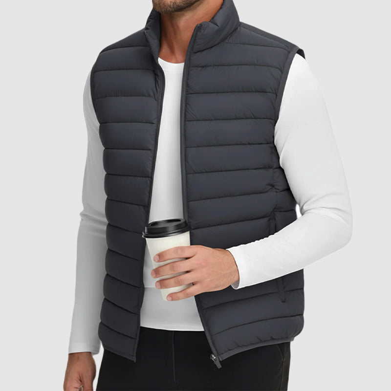 Hunter Regular Fit Puffer Vest | Stand Collar Puffer Vest