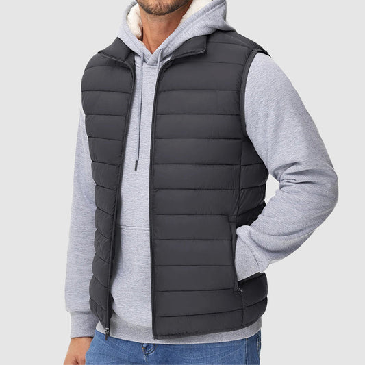 Hunter Regular Fit Puffer Vest | Stand Collar Puffer Vest