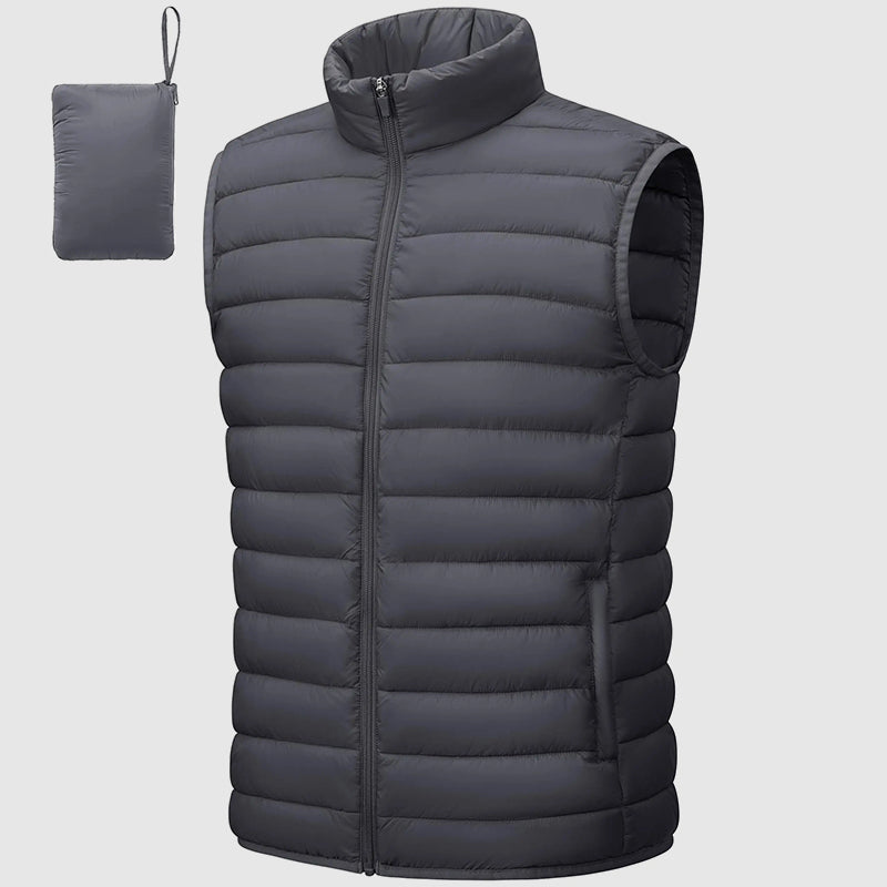 Hunter Regular Fit Puffer Vest | Stand Collar Puffer Vest