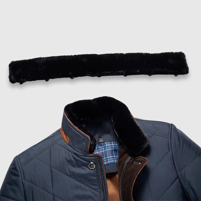 Marco Hip-Length Quilted Jacket | Fur Trim Collar Quilted Jacket