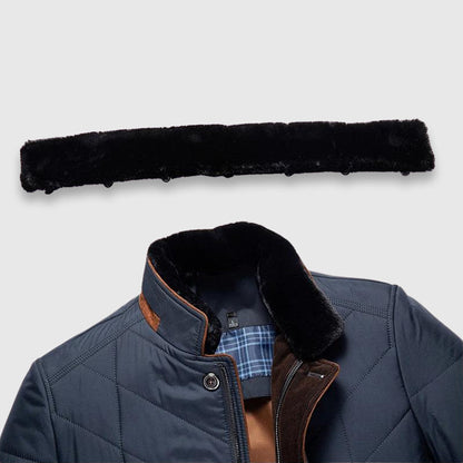 Marco Hip-Length Quilted Jacket | Fur Trim Collar Quilted Jacket