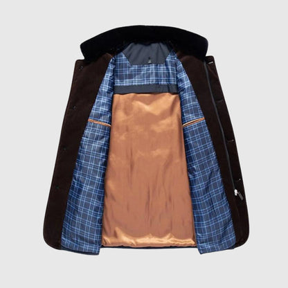 Marco Hip-Length Quilted Jacket | Fur Trim Collar Quilted Jacket