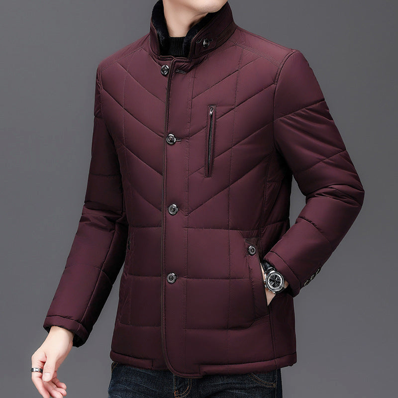 Marco Hip-Length Quilted Jacket | Fur Trim Collar Quilted Jacket