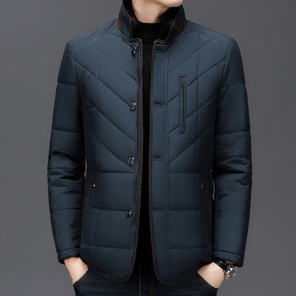 Marco Hip-Length Quilted Jacket | Fur Trim Collar Quilted Jacket