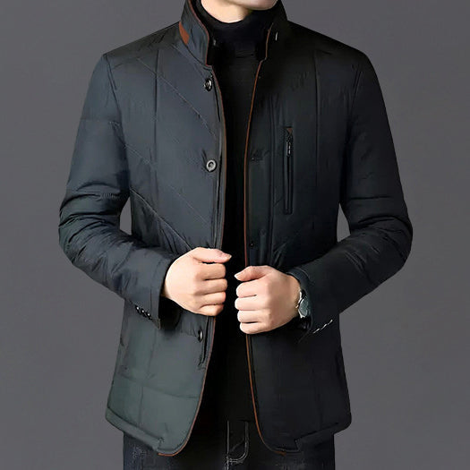 Marco Hip-Length Quilted Jacket | Fur Trim Collar Quilted Jacket