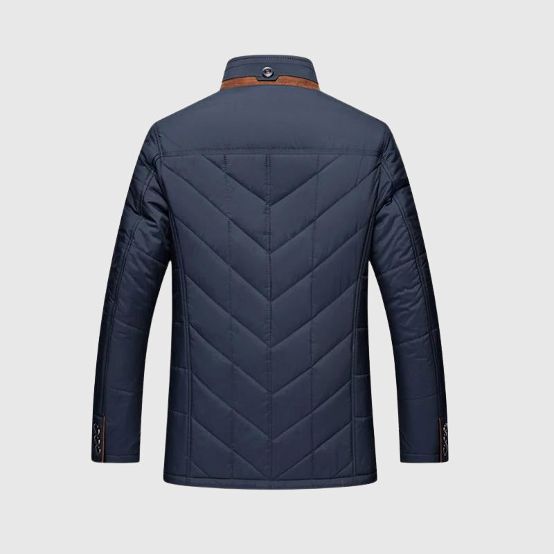 Marco Hip-Length Quilted Jacket | Fur Trim Collar Quilted Jacket