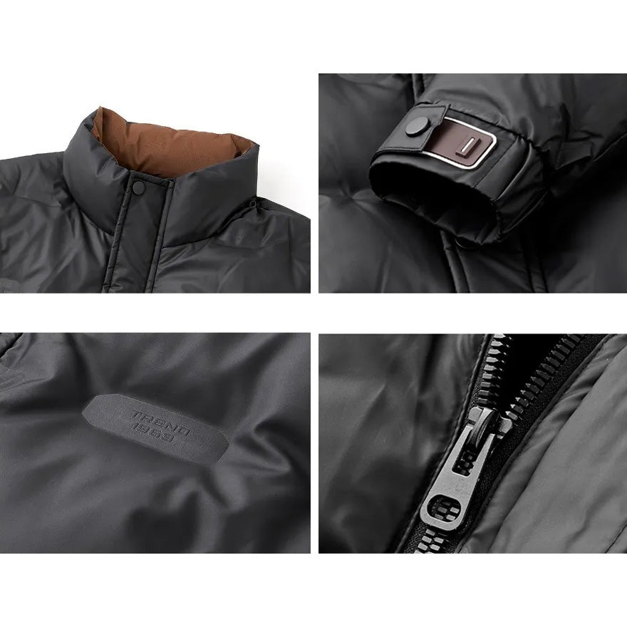 Elijah Relaxed Fit Puffer Jacket | Stand Collar Zip-Up Jacket