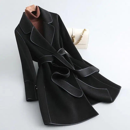 Viola Slim Fit Wrap Coat | Belted Knee-Length Coat
