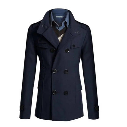 Men's Coat – Wool Blend – Double-Breasted – Formal Fit – Epaulettes