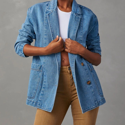 Jacket woman – Denim – Relaxed fit – Hip length – Button front – Everyday use