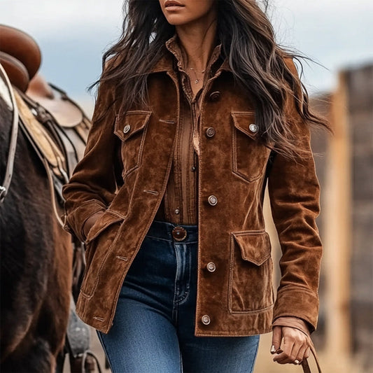 Ilaria Utility Jacket | Button Front, Flap Pockets Jacket