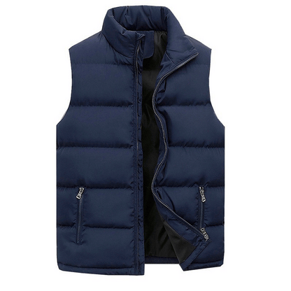 Men's Vest – Padded Lightweight Material – Regular Fit – High Collar – Zipper