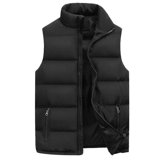 Men's Vest – Padded Lightweight Material – Regular Fit – High Collar – Zipper