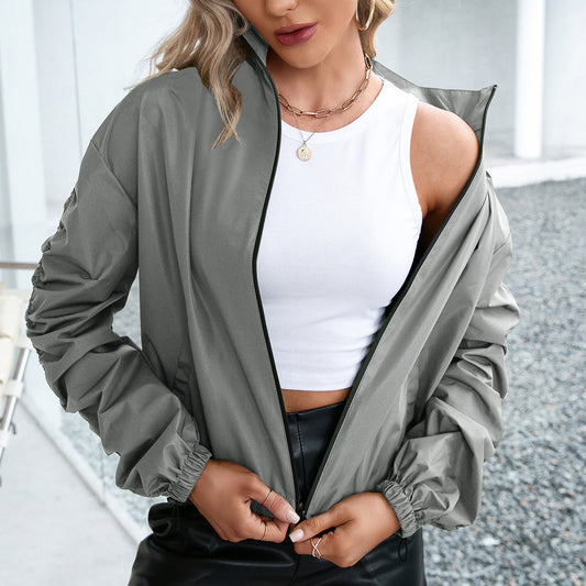 Women's Jacket – Water-Repellent – Relaxed Fit – Zipper – Elastic Cuffs